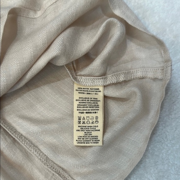 Free People Ivory Buckle Boho Long Sleeve Flowy  Fitted Blouse Size L - Picture 6 of 13